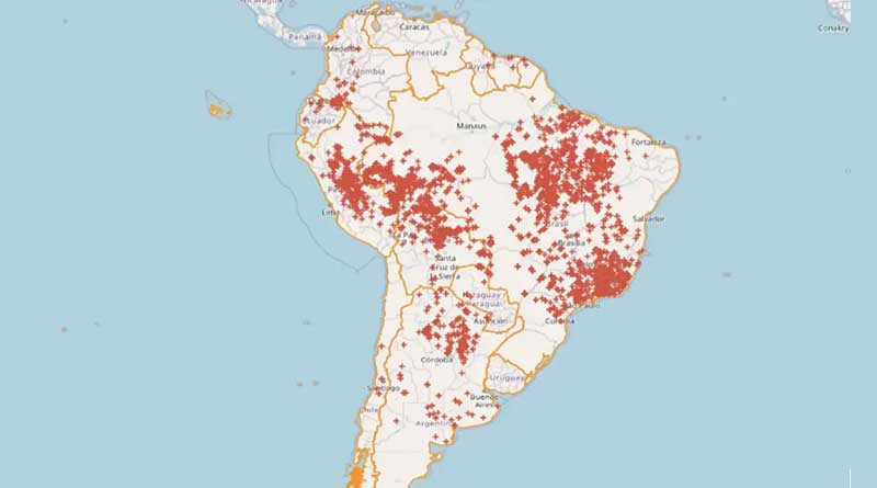 Brasil concentra 71,9% das queimadas na América do Sul nas últimas 48h